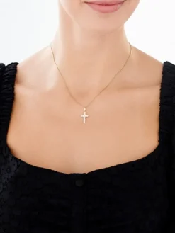 Złota zawieszka z wizerunkiem Chrystusa - krzyż