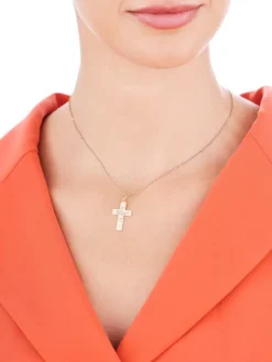 Złota zawieszka z wizerunkiem Chrystusa - krzyż