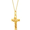 Złota zawieszka z wizerunkiem Chrystusa - krzyż