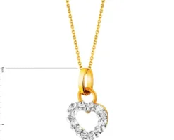 Złota zawieszka ze szkłem szlifowanym - serce