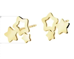 Złote kolczyki - gwiazdy