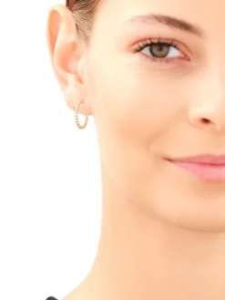 Złote kolczyki - koła, 16 mm