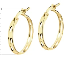 Złote kolczyki - koła, 18 mm