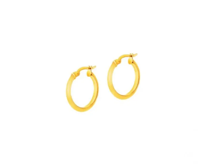 Złote kolczyki - koła, 18 mm