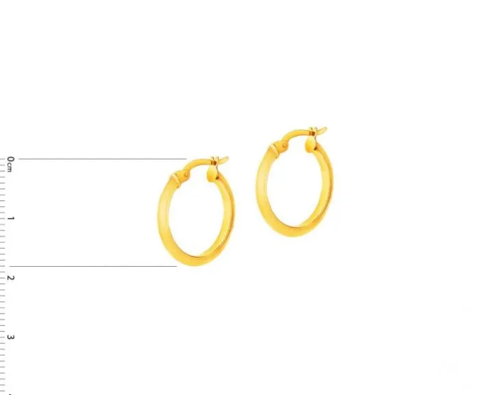 Złote kolczyki - koła, 18 mm