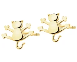Złote kolczyki - koty