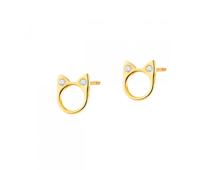 Złote kolczyki - koty