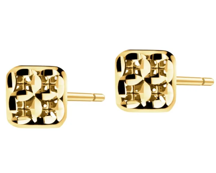 Złote kolczyki - kwadraty
