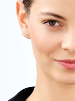 Złote kolczyki - kwiaty