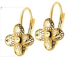 Złote kolczyki - kwiaty