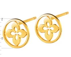 Złote kolczyki - kwiaty