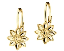 Złote kolczyki - kwiaty