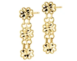 Złote kolczyki - kwiaty