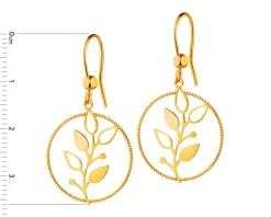 Złote kolczyki - liście