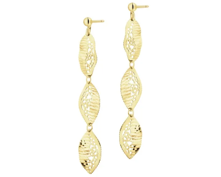 Złote kolczyki - liście