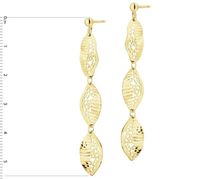 Złote kolczyki - liście