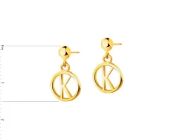 Złote kolczyki - litery K