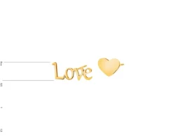 Złote kolczyki - love, serce