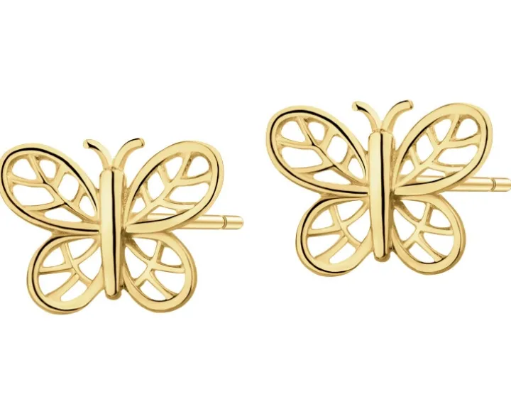 Złote kolczyki - motyle