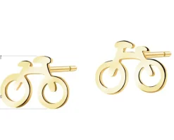 Złote kolczyki - rowery