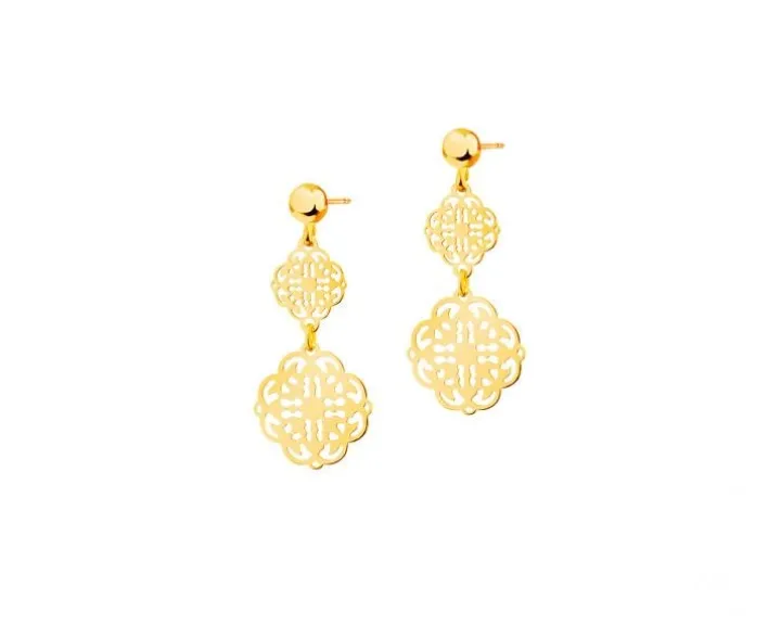 Złote kolczyki - rozety