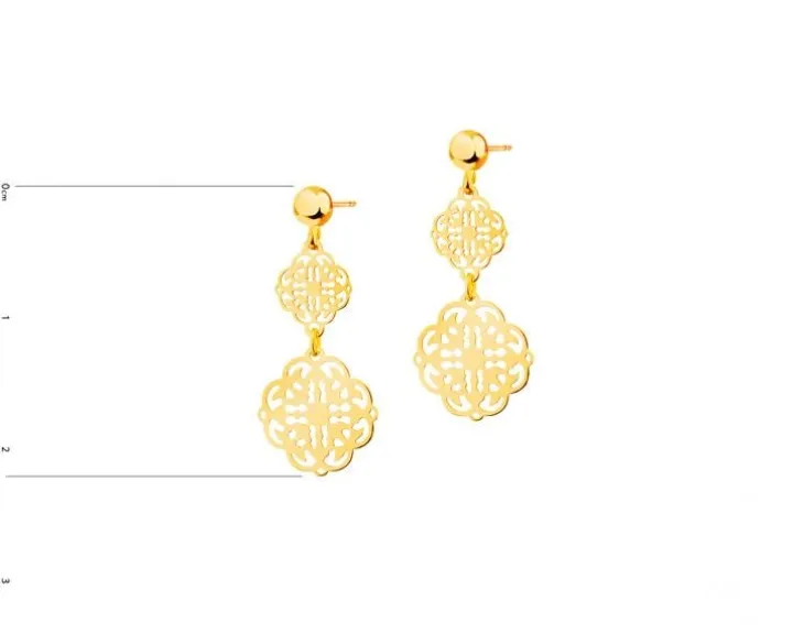 Złote kolczyki - rozety