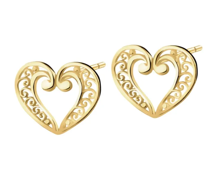 Złote kolczyki - serca
