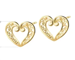 Złote kolczyki - serca