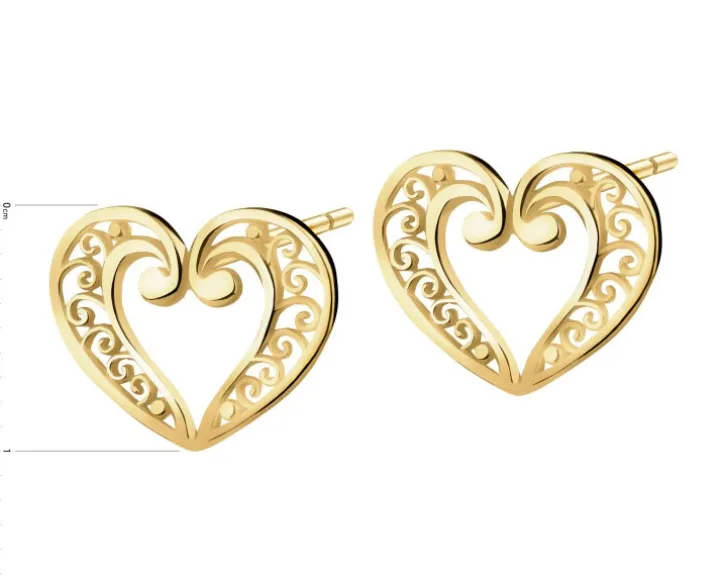 Złote kolczyki - serca