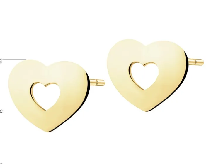 Złote kolczyki - serca