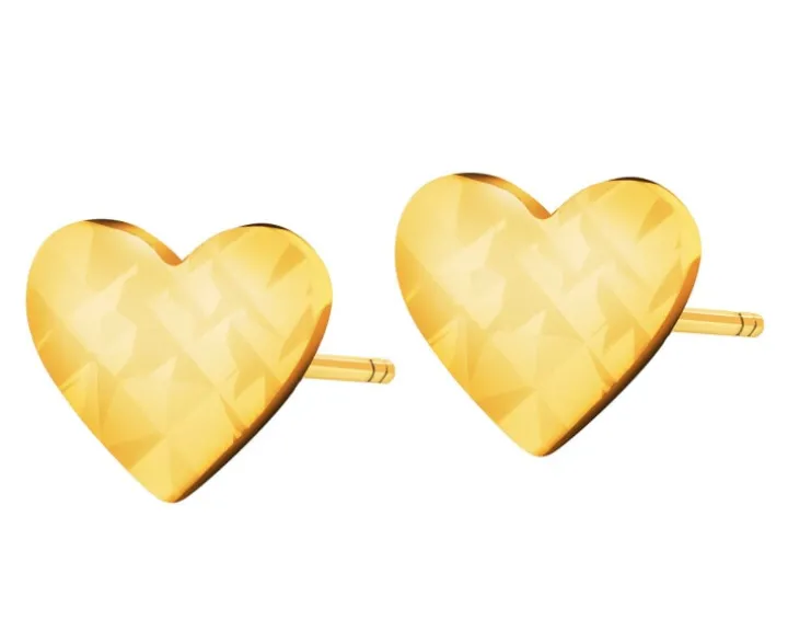 Złote kolczyki - serca