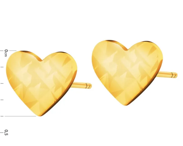 Złote kolczyki - serca
