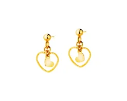 Złote kolczyki - serca