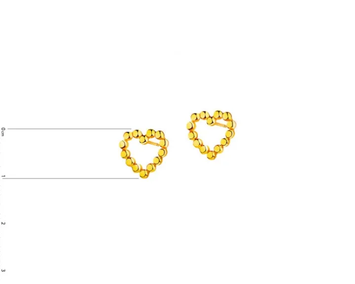 Złote kolczyki - serca