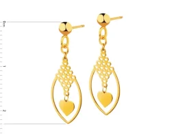 Złote kolczyki - serca