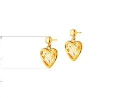Złote kolczyki - serca