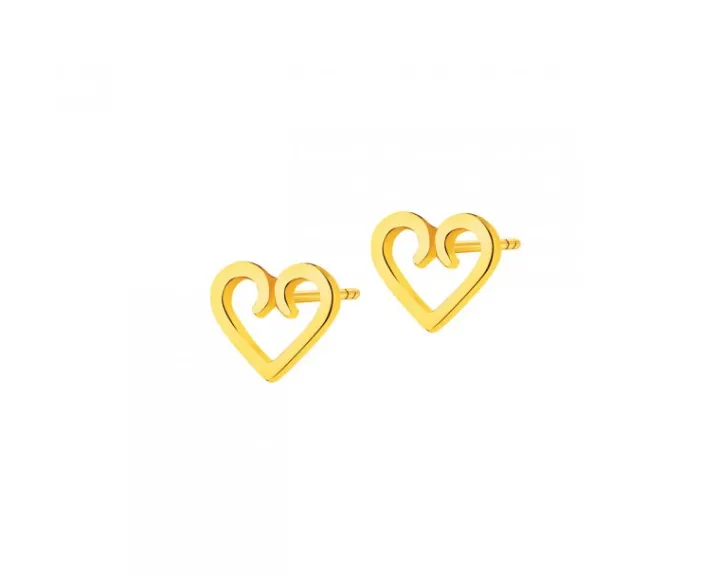 Złote kolczyki - serca