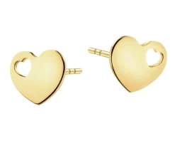 Złote kolczyki - serca