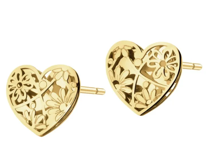 Złote kolczyki - serca