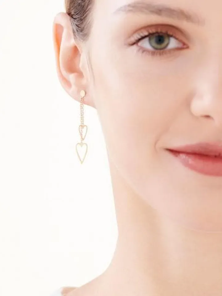 Złote kolczyki - serca