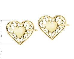 Złote kolczyki - serca