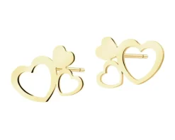 Złote kolczyki - serca