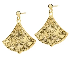 Złote kolczyki - wachlarze