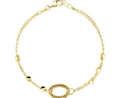 Złote kolczyki, bransoletka i naszyjnik  - komplet