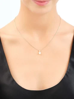 Złote kolczyki i zawieszka z cyrkonią - komplet - serca