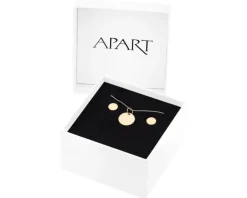 Złote kolczyki i zawieszka - komplet