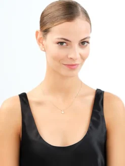 Złote kolczyki i zawieszka z cyrkoniami - komplet