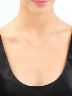 Złote kolczyki i zawieszka z cyrkoniami - komplet