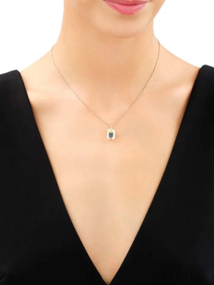 Złote kolczyki i zawieszka z kryształami syntetycznymi - komplet