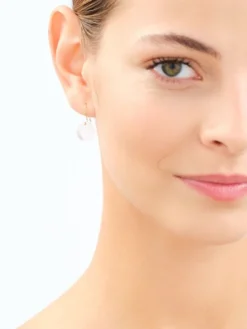 Złote kolczyki i zawieszka z kryształami syntetycznymi - komplet